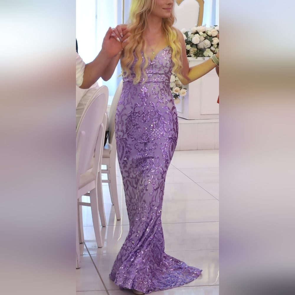 Lulu's Purple Sequin Embellished Maxi Gown - Picture 12 of 12